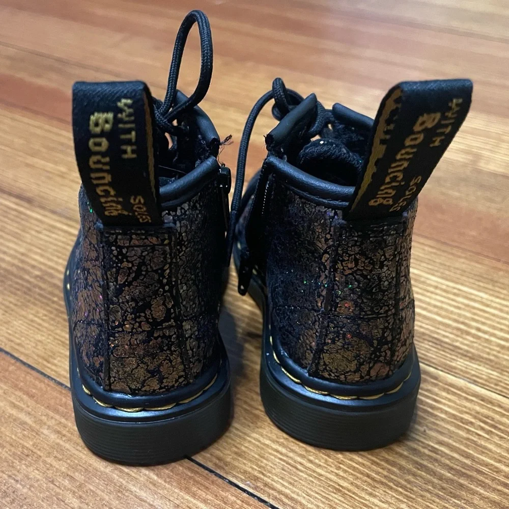 Dr Marten Sparkly Black Infant Boots Size 4